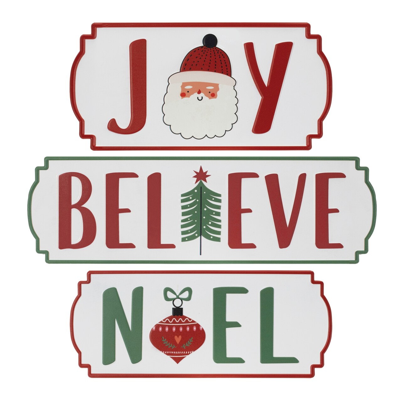 Melrose Holidays Sentiment Christmas Wall Plaques - 20.25"- Set of 3